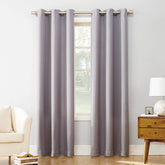 2 Pieces Plain Dyed Back Lining Eyelet Curtains - Lilac